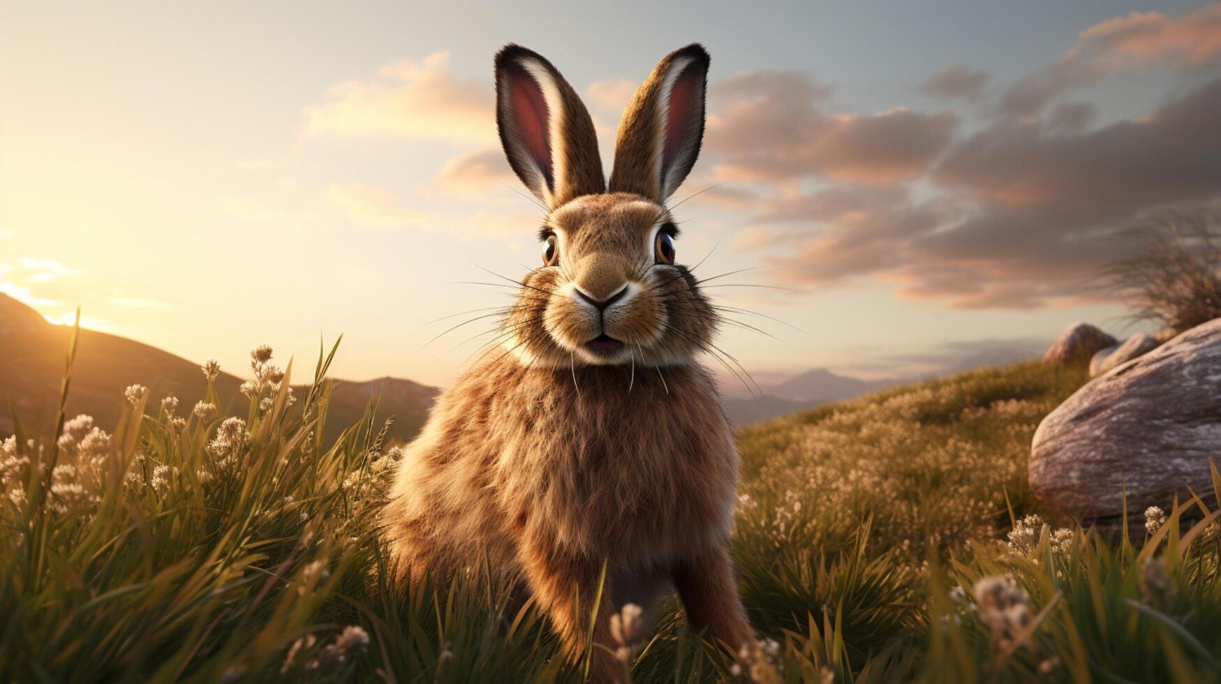 AI generated hare high quality image photo