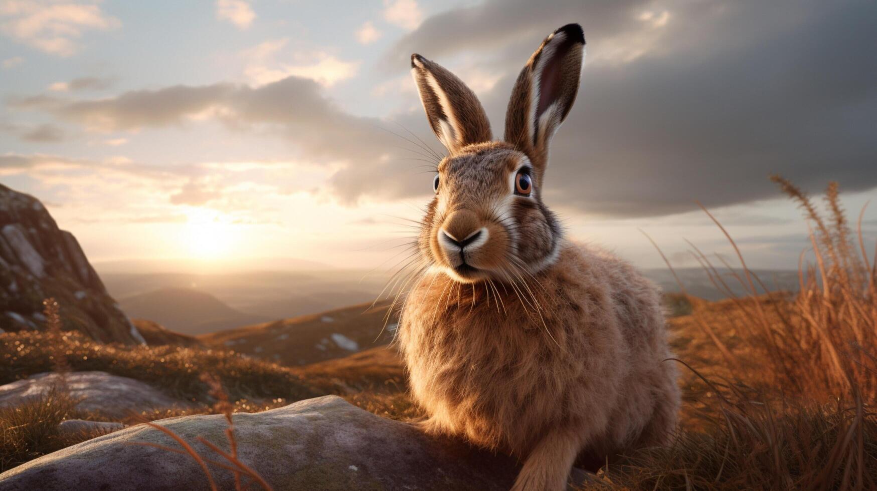 AI generated hare high quality image photo