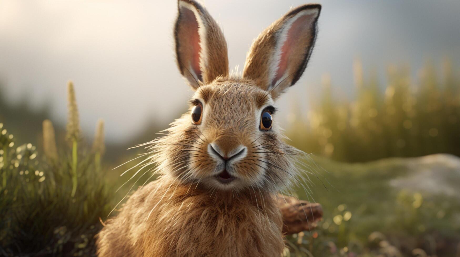 AI generated hare high quality image photo