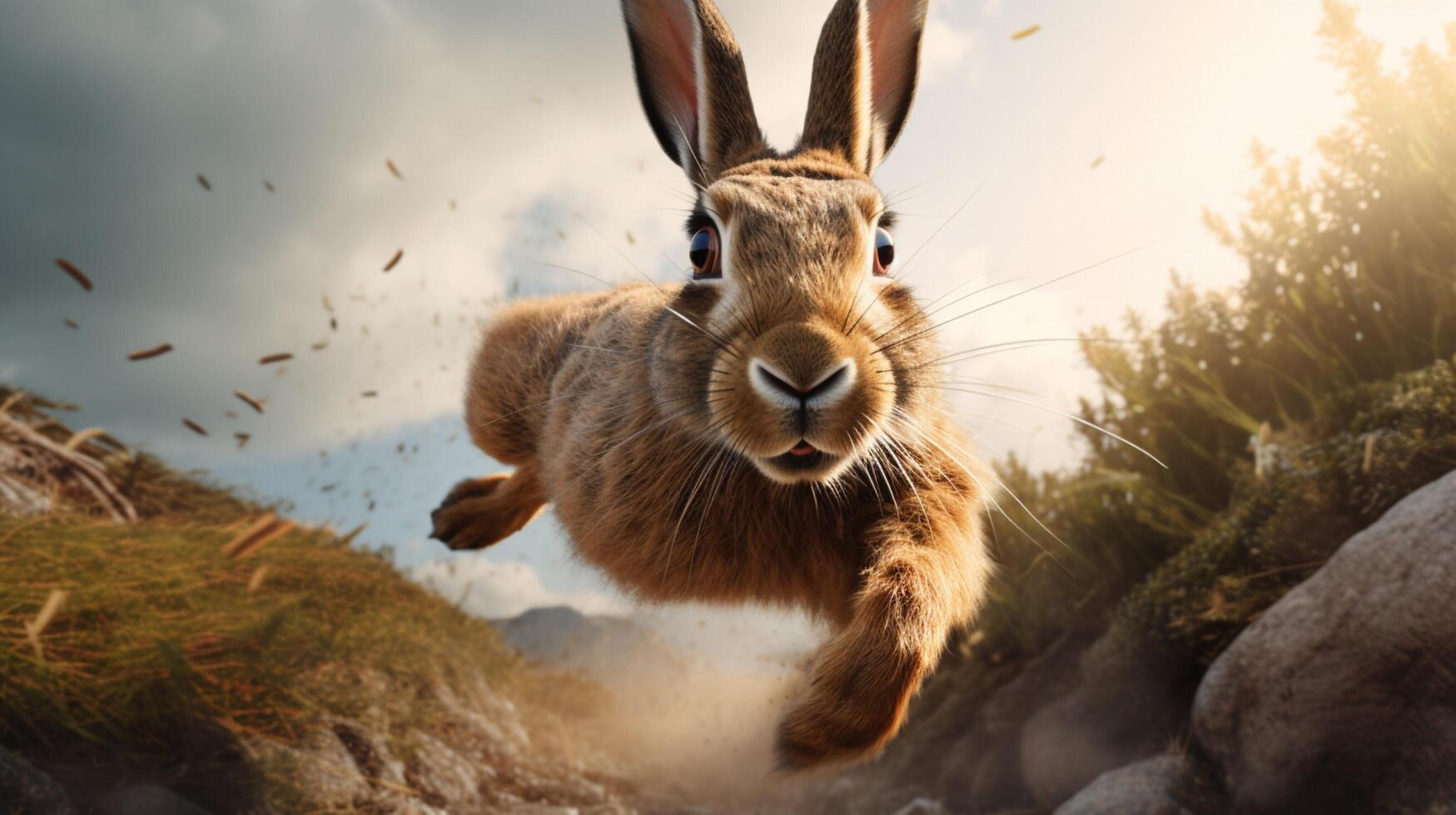 AI generated hare high quality image photo