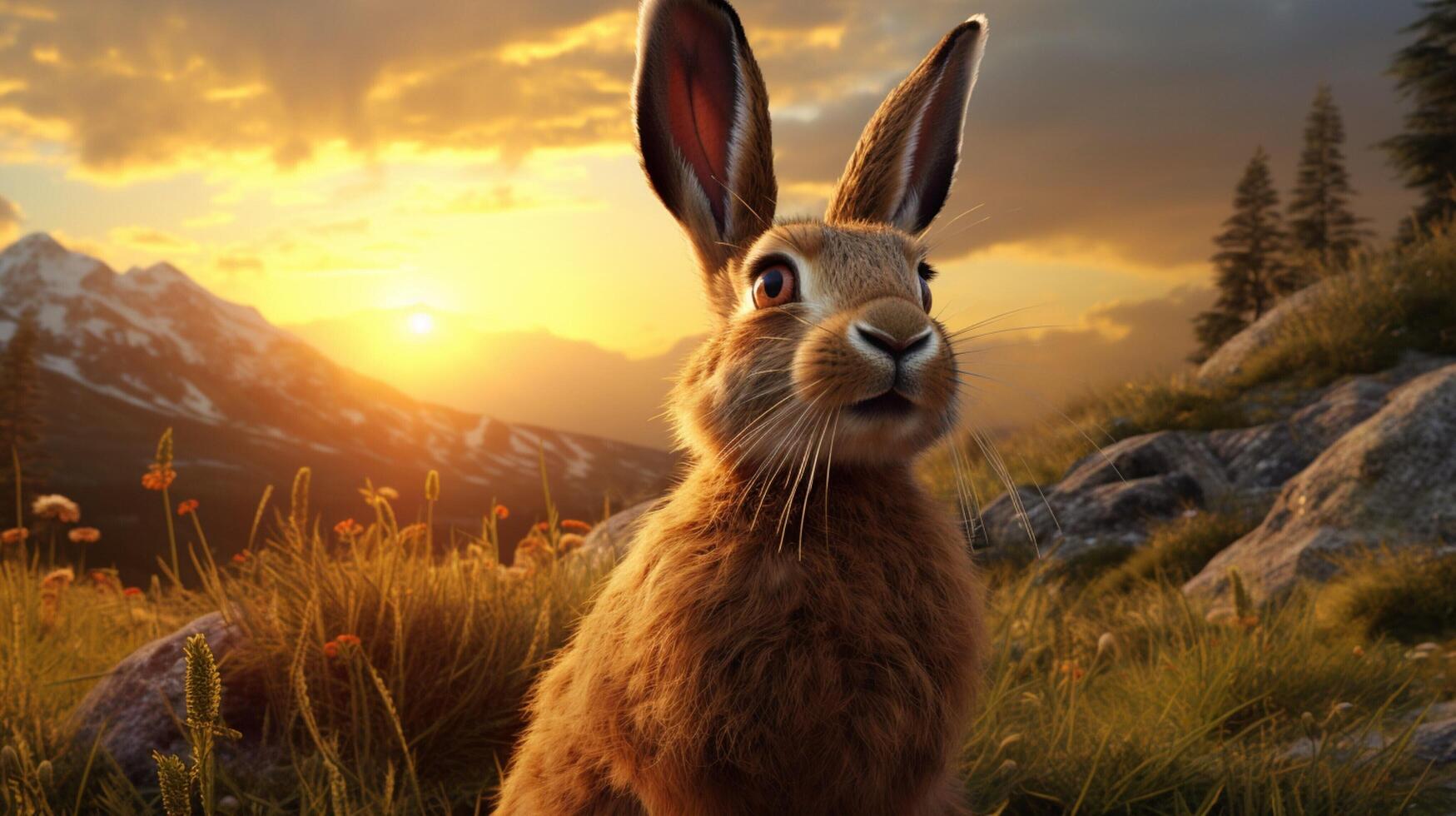 AI generated hare high quality image photo