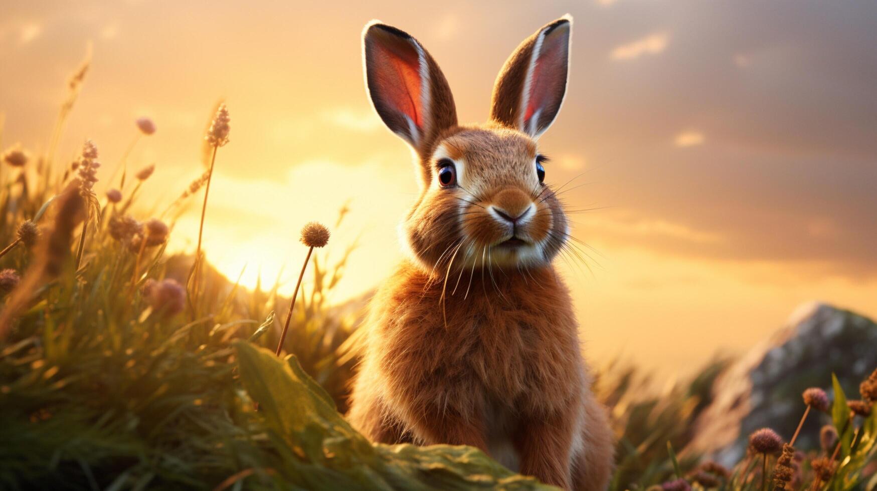 AI generated hare high quality image photo