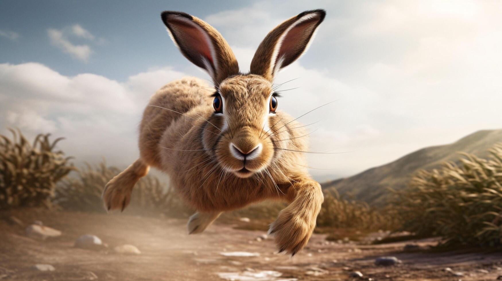 AI generated hare high quality image photo