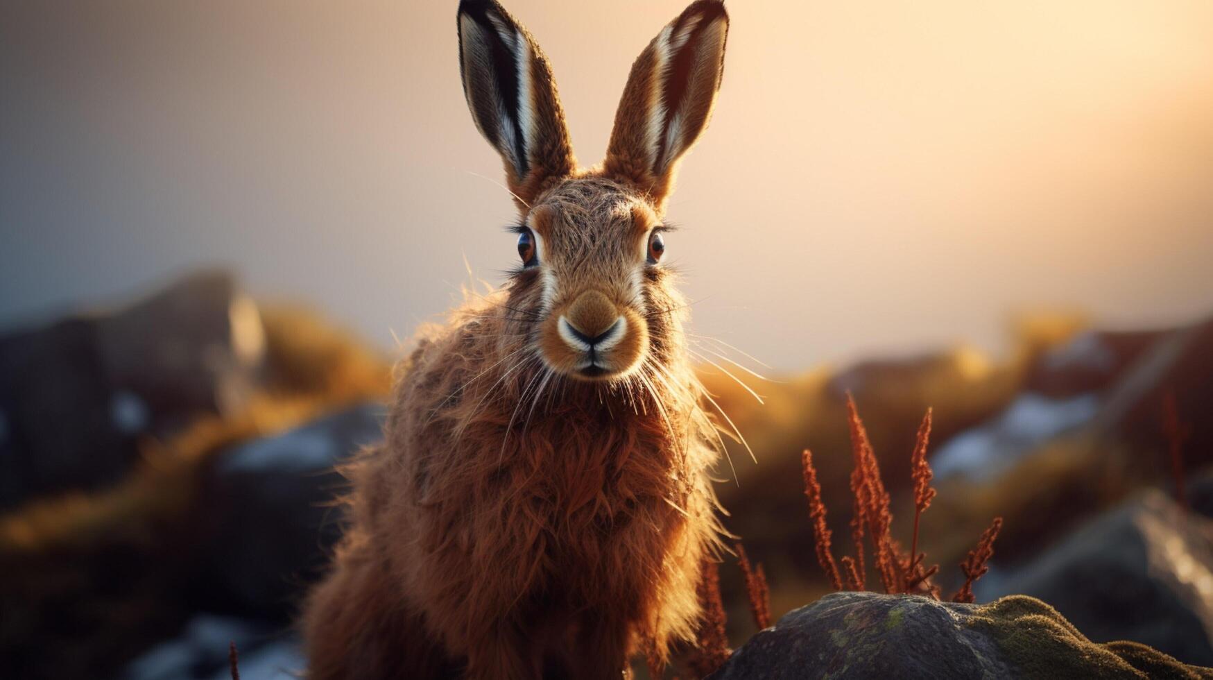 AI generated hare high quality image photo