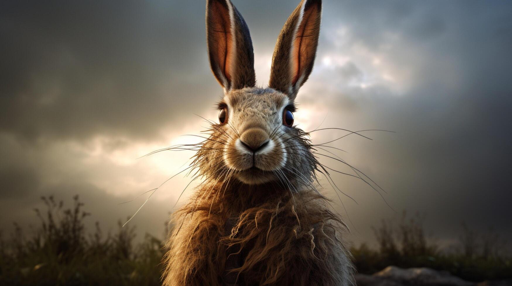 AI generated hare high quality image photo