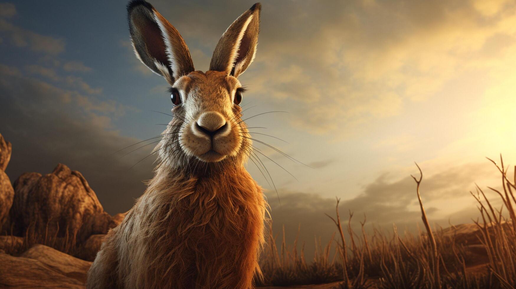 AI generated hare high quality image photo
