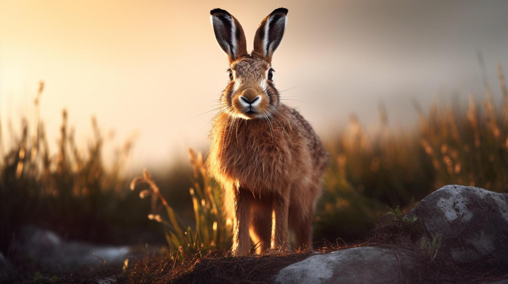 AI generated hare high quality image photo