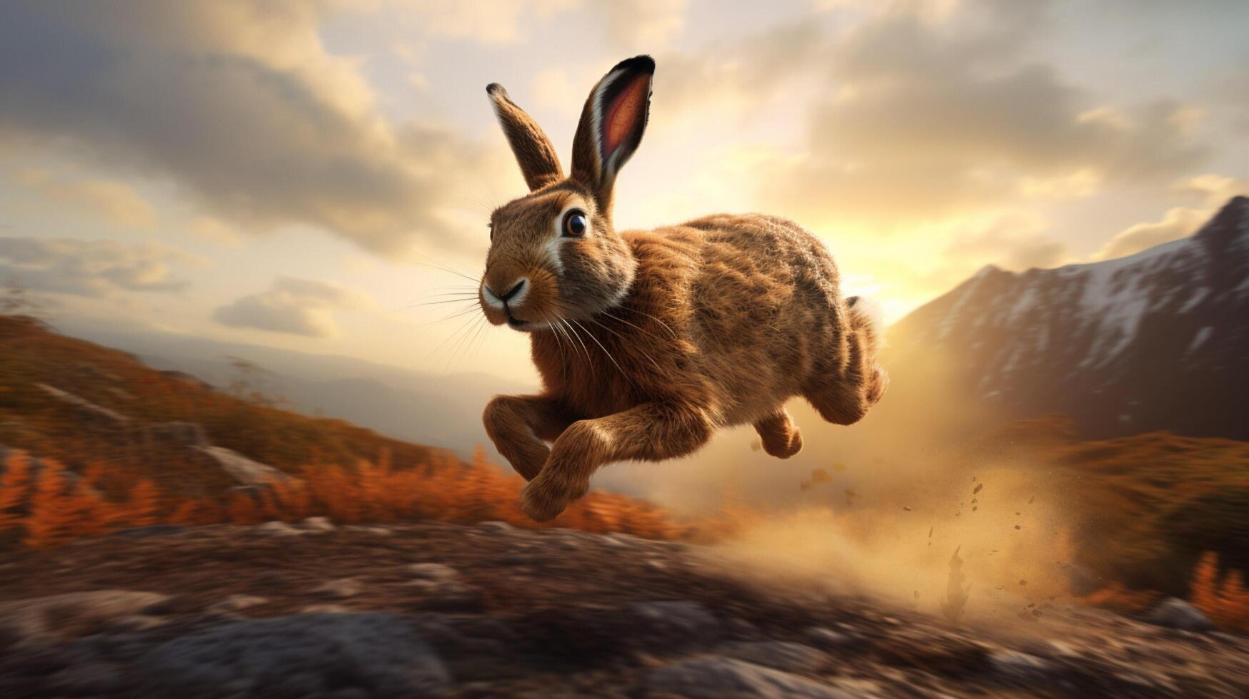 AI generated hare high quality image photo