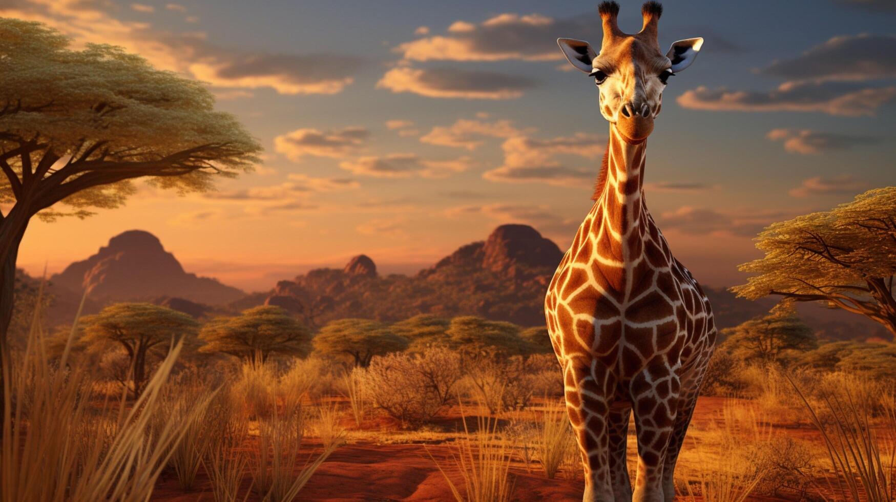 AI generated giraffe high quality image photo