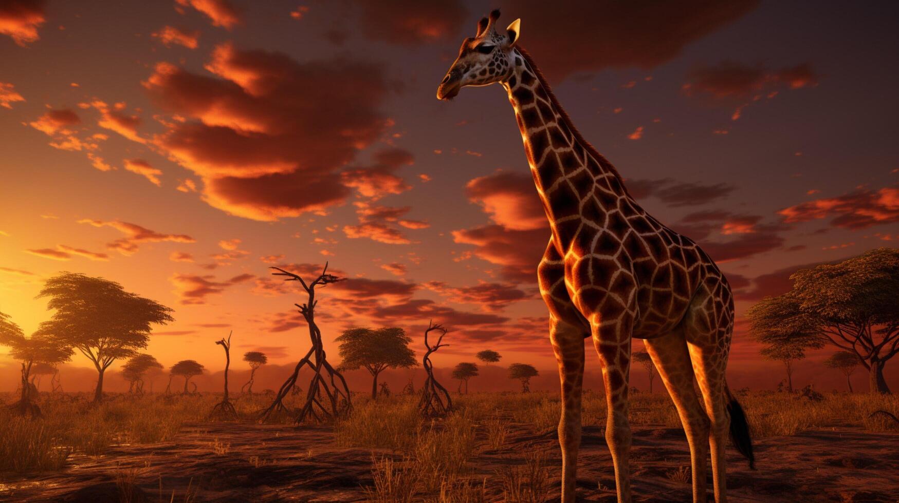 AI generated giraffe high quality image photo