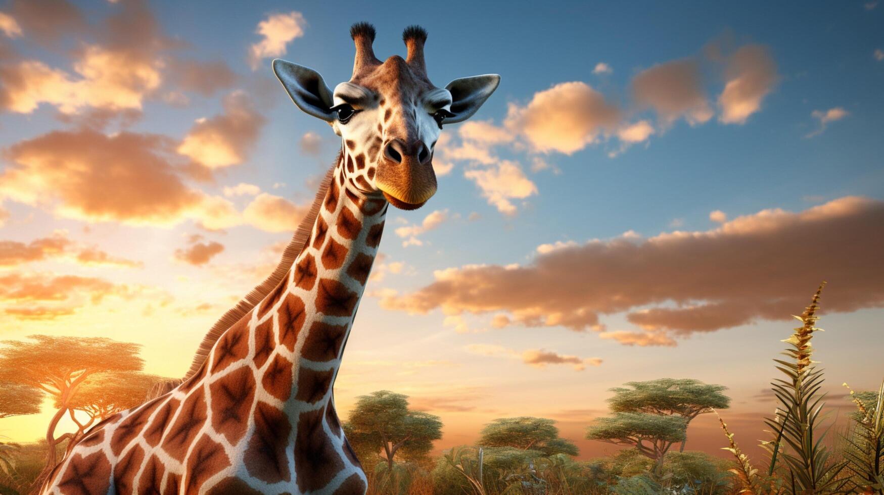 AI generated giraffe high quality image photo