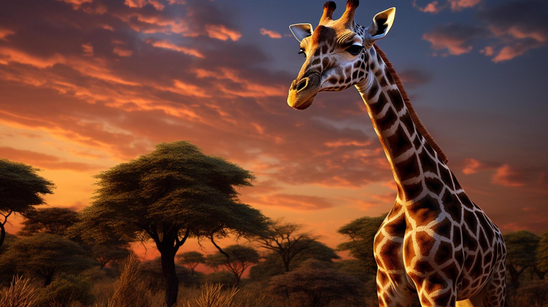 AI generated giraffe high quality image photo