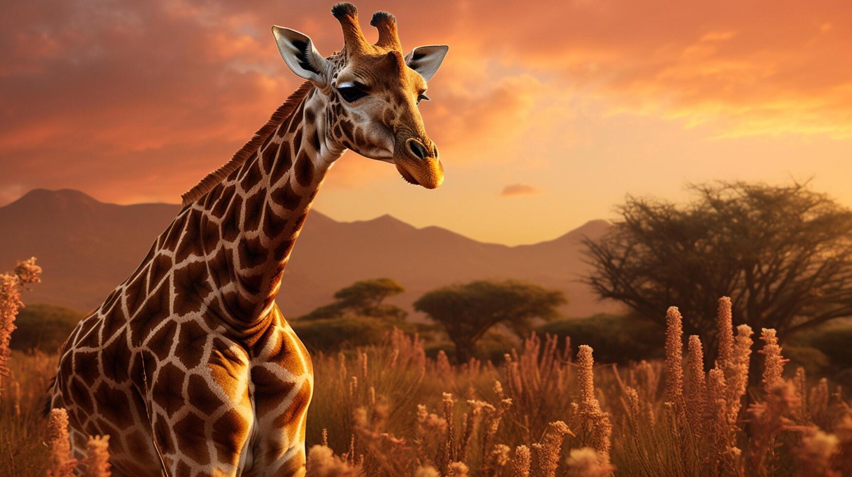 AI generated giraffe high quality image photo