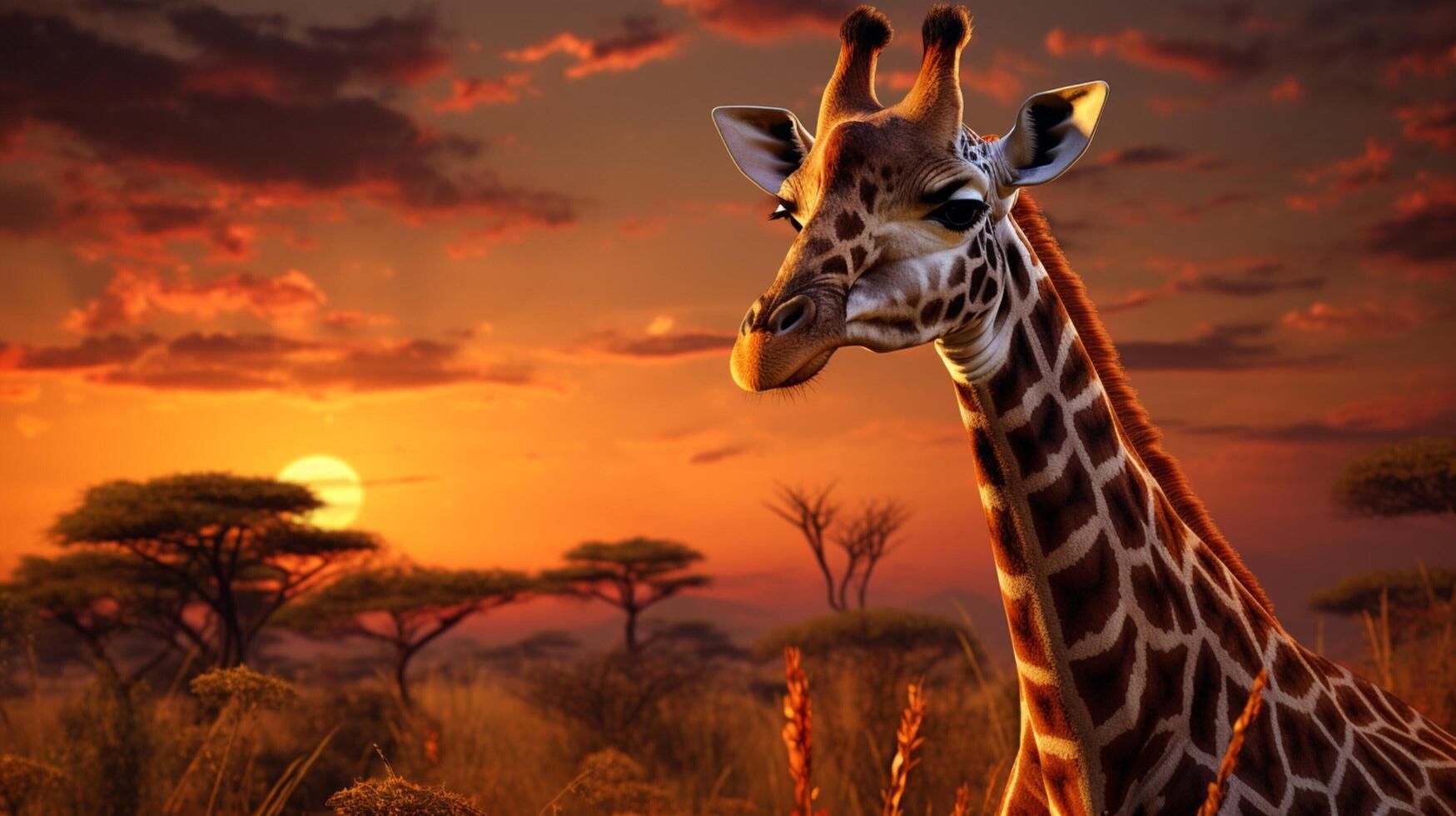 AI generated giraffe high quality image photo