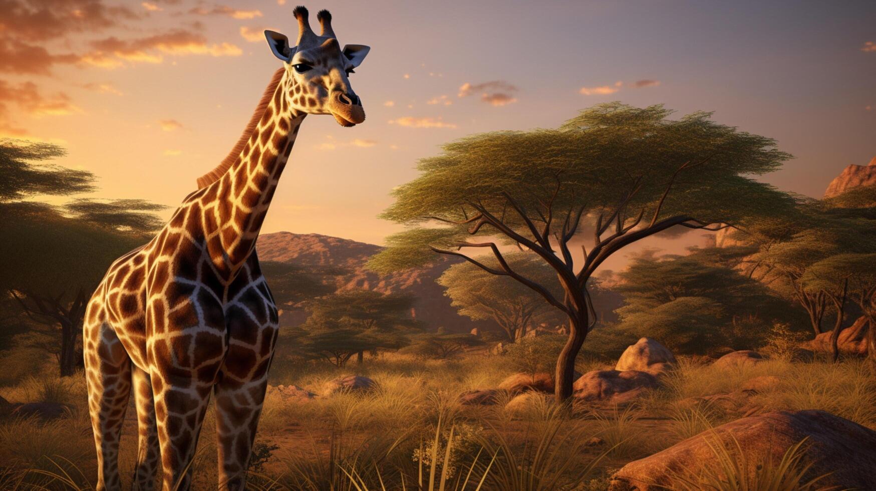 AI generated giraffe high quality image photo