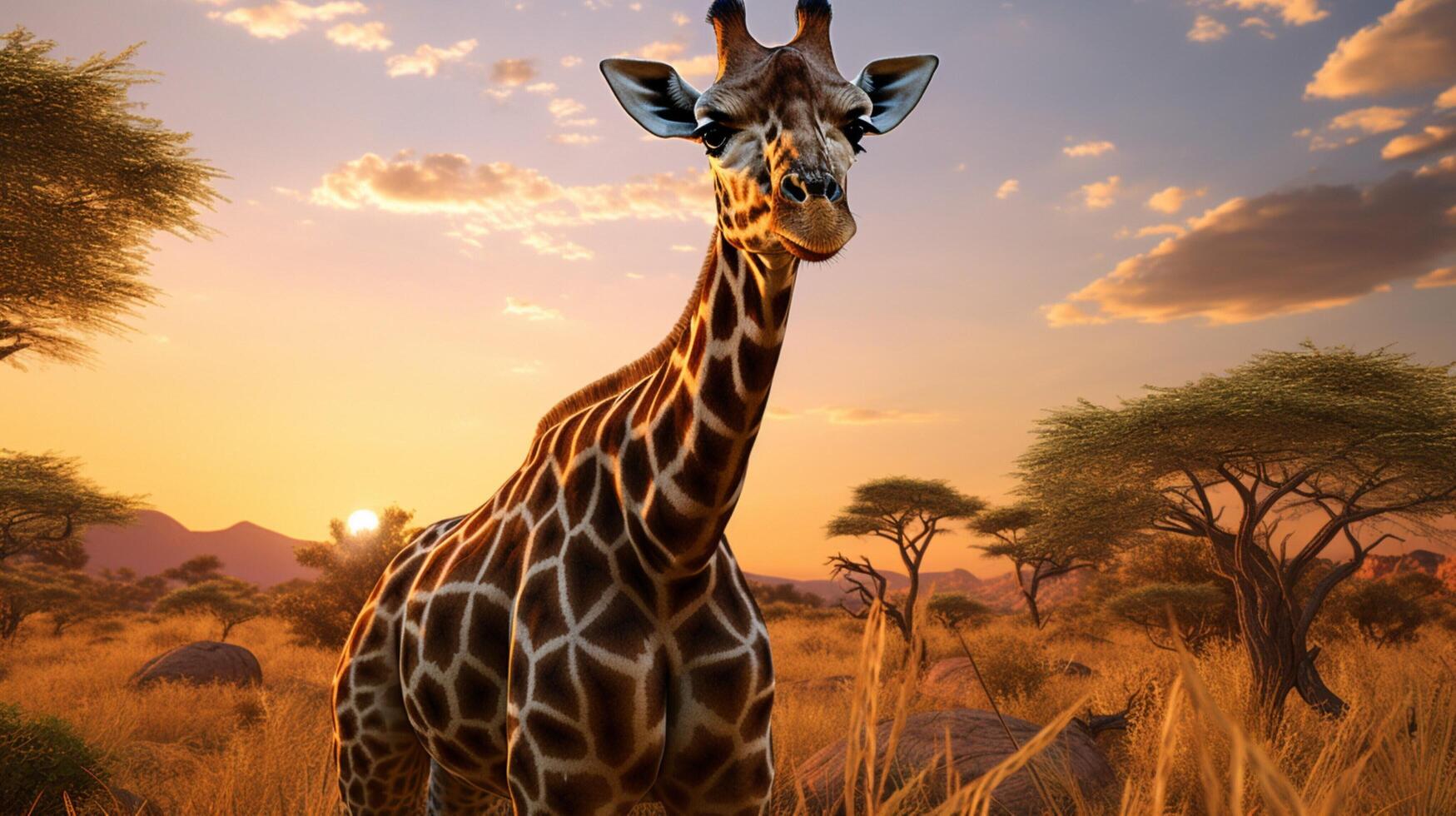 AI generated giraffe high quality image photo