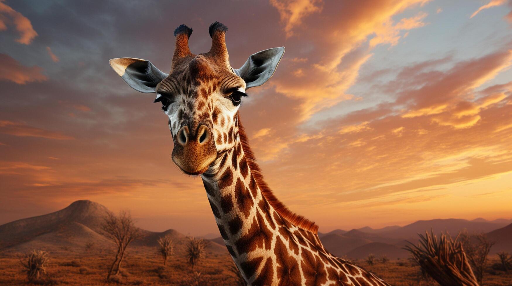 AI generated giraffe high quality image photo