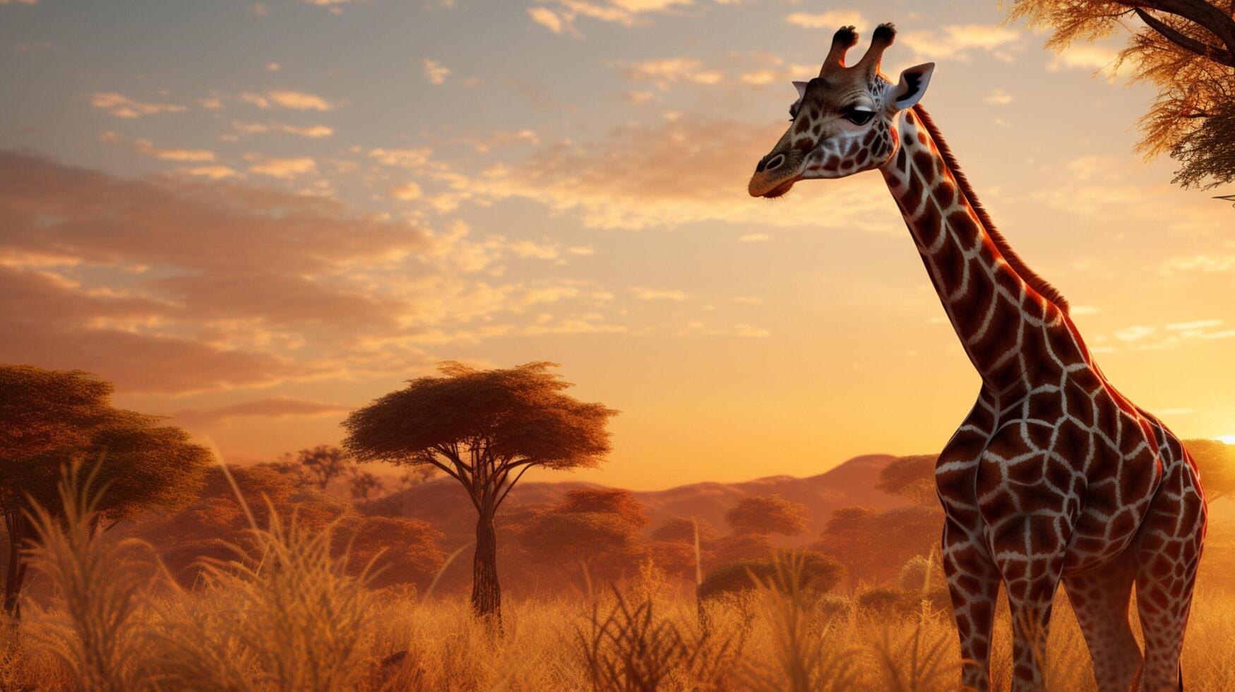 AI generated giraffe high quality image photo