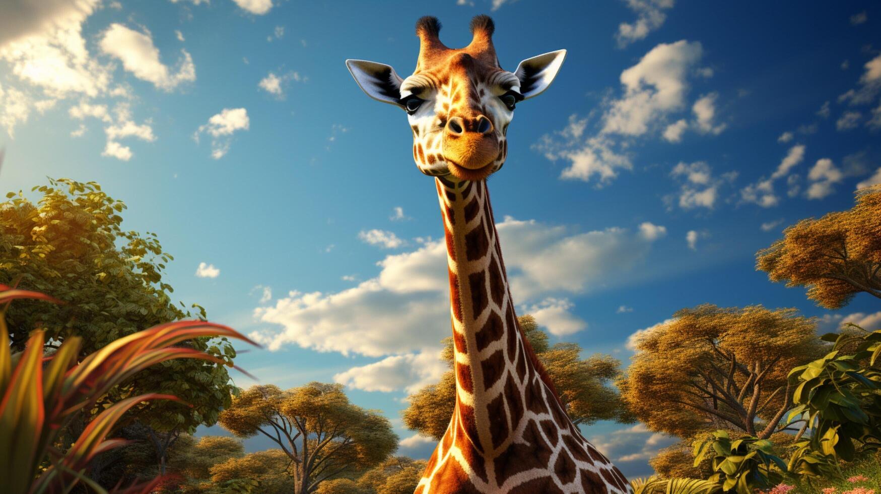 AI generated giraffe high quality image photo