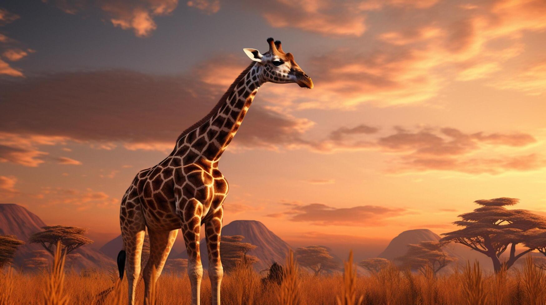 AI generated giraffe high quality image photo