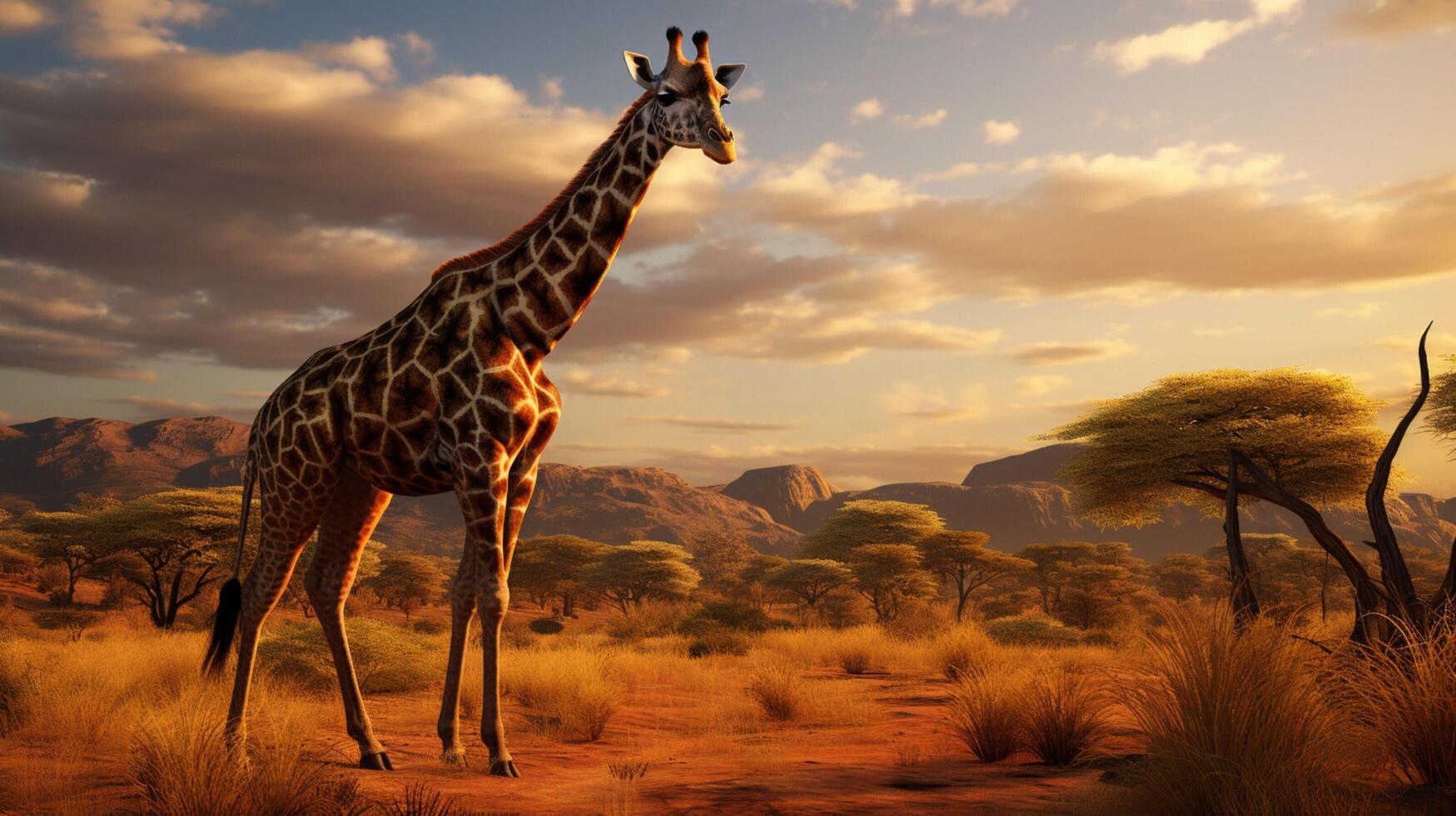 AI generated giraffe high quality image photo