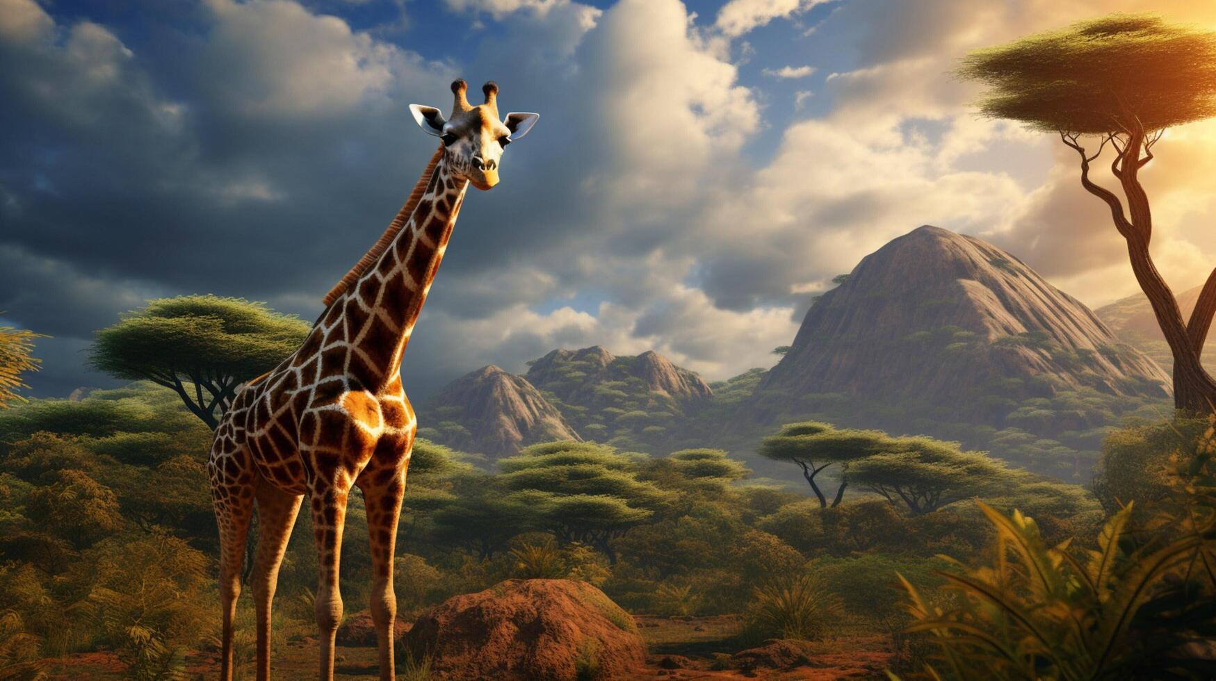 AI generated giraffe high quality image photo