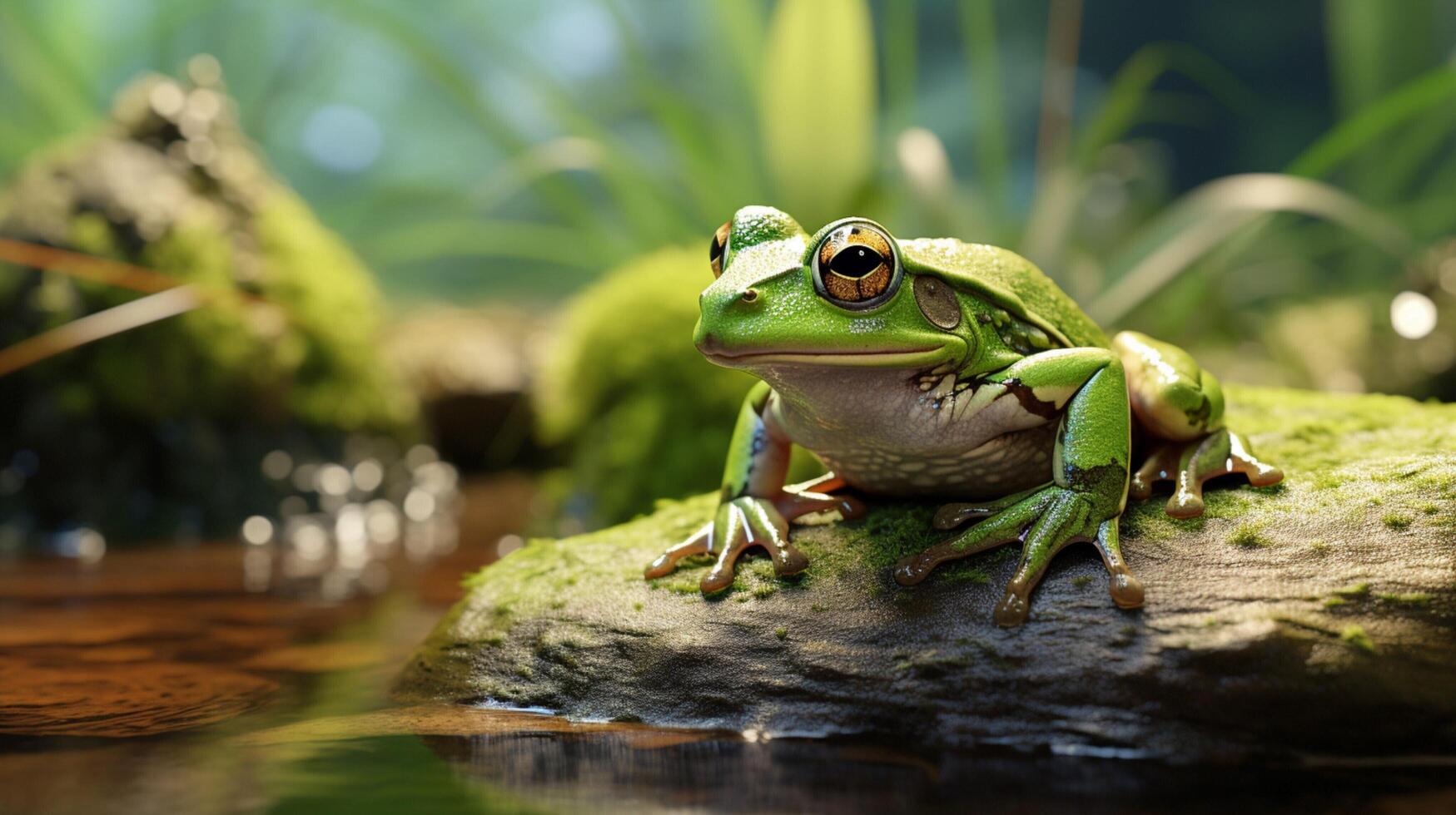 AI generated frog high quality image photo