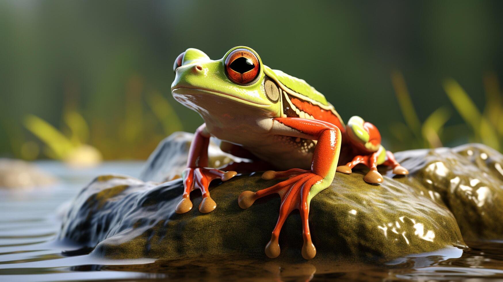 AI generated frog high quality image photo