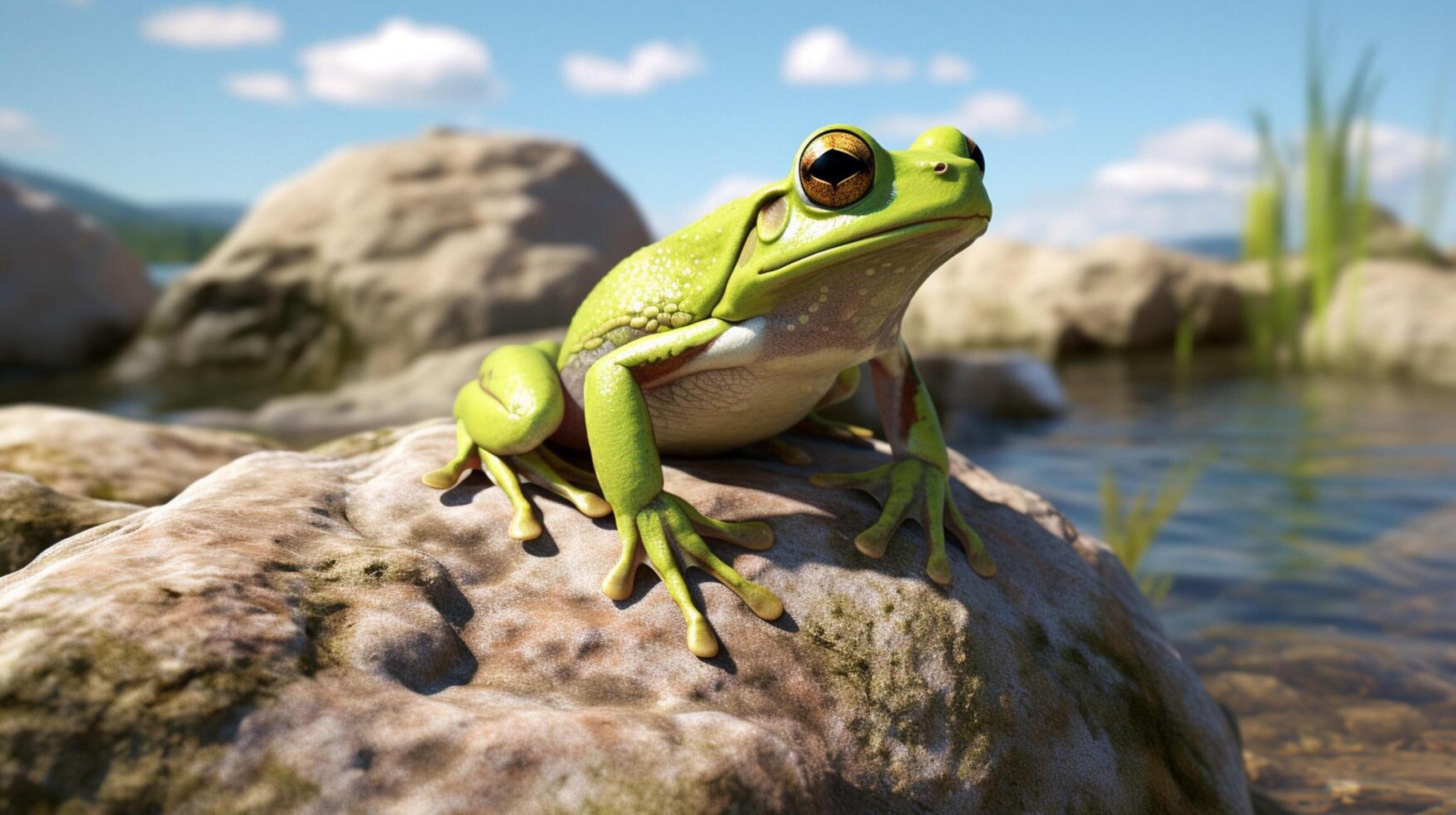 AI generated frog high quality image photo