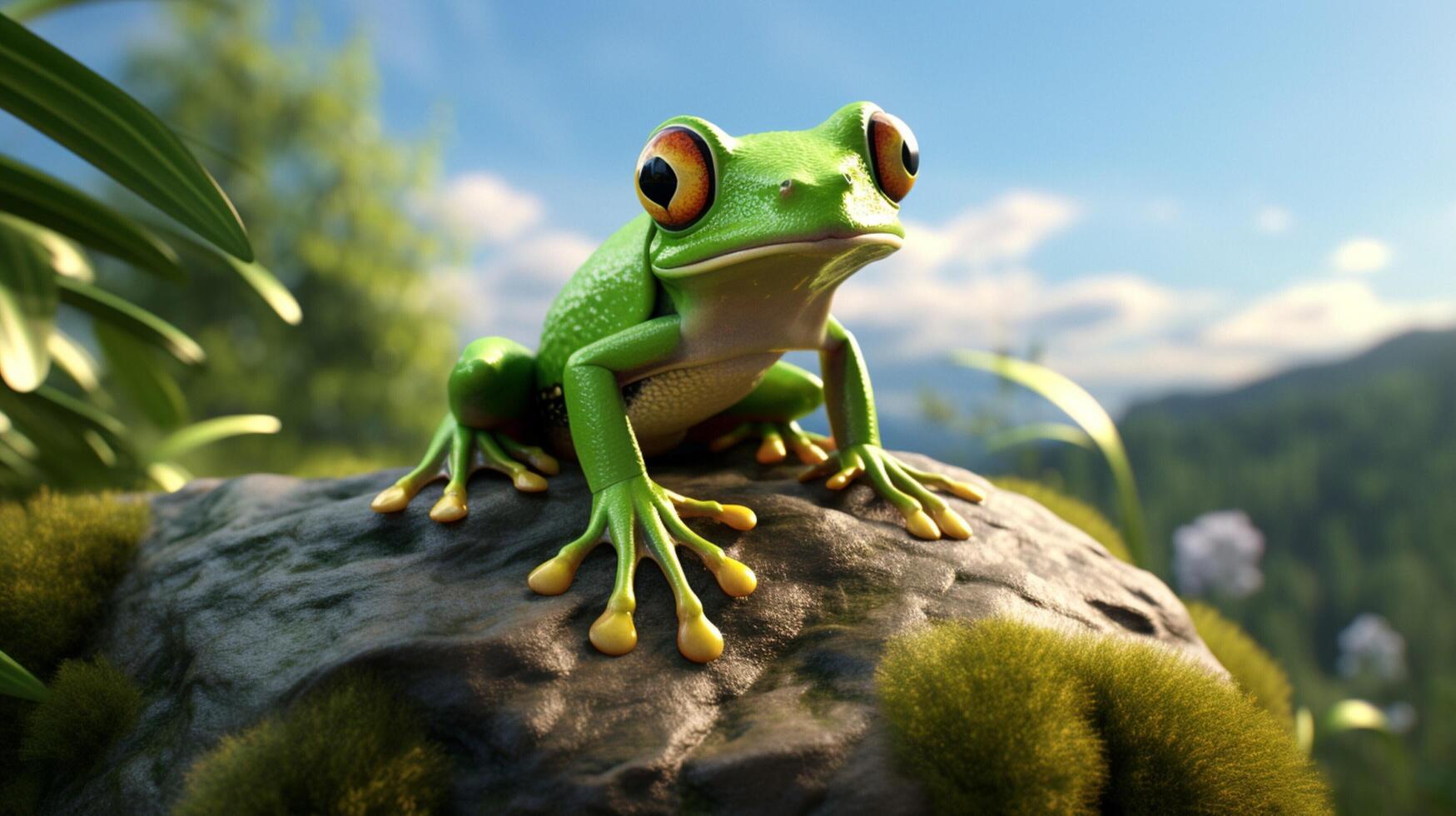 AI generated frog high quality image photo