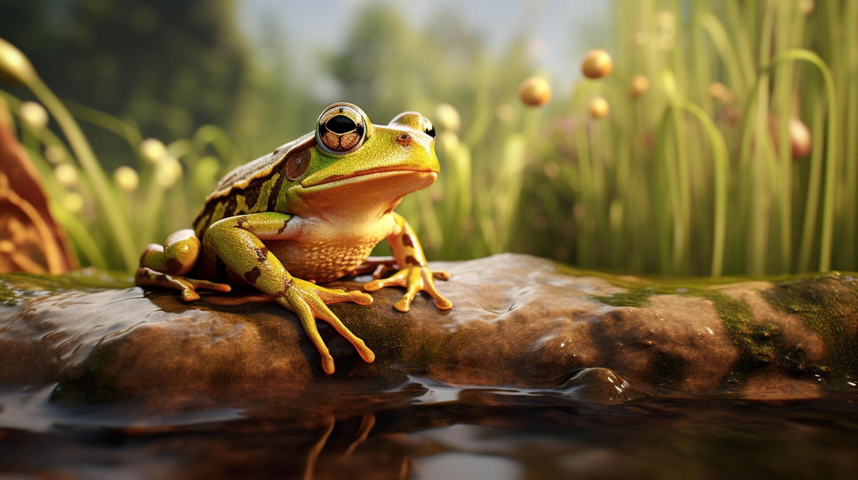 AI generated frog high quality image photo