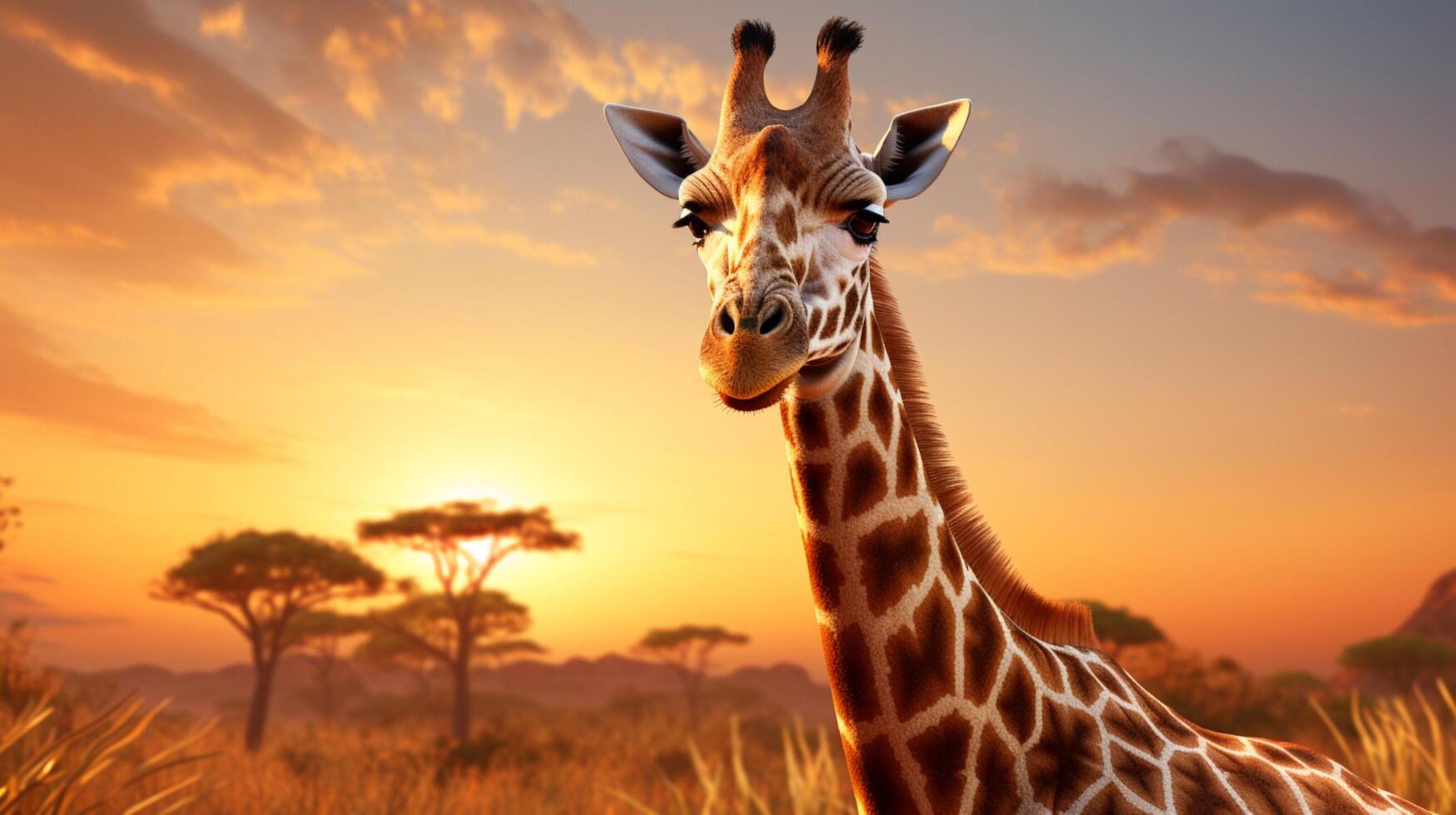 AI generated giraffe high quality image photo