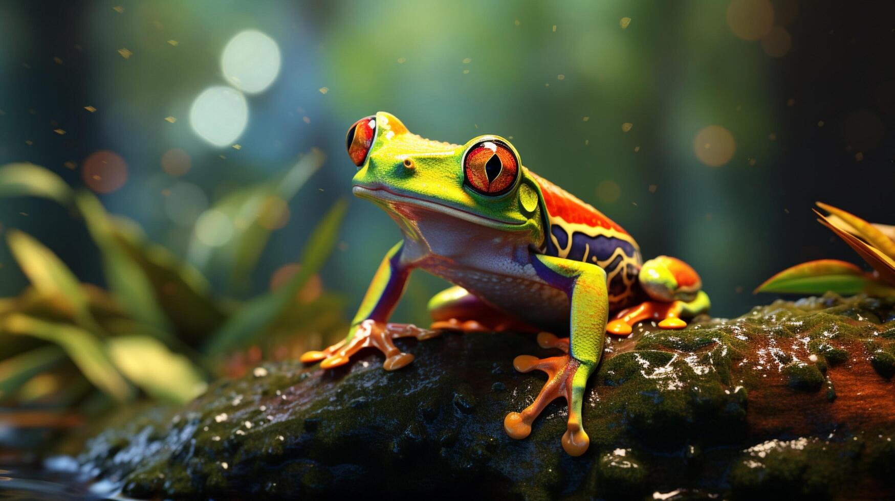 AI generated frog high quality image photo