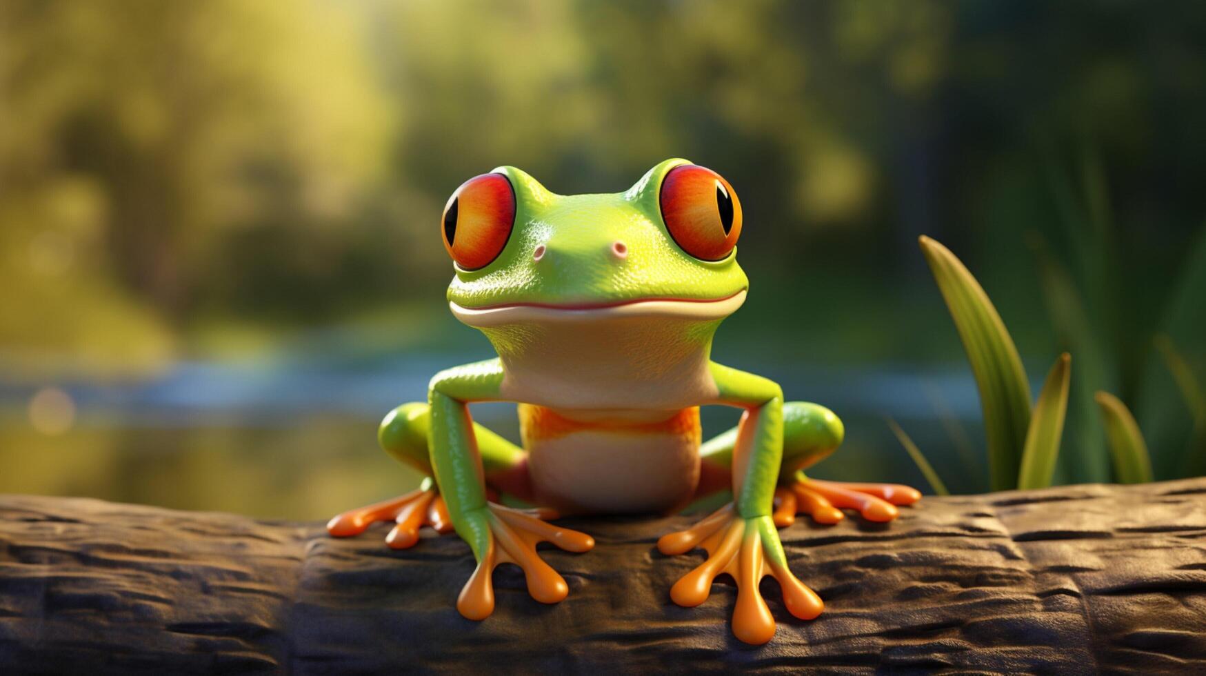 AI generated frog high quality image photo