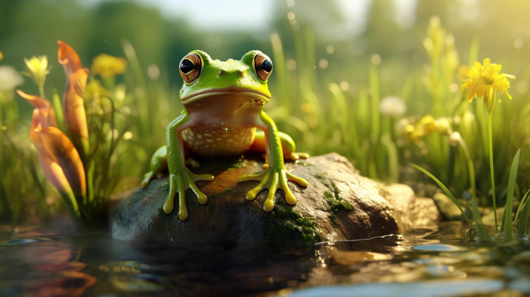 AI generated frog high quality image photo