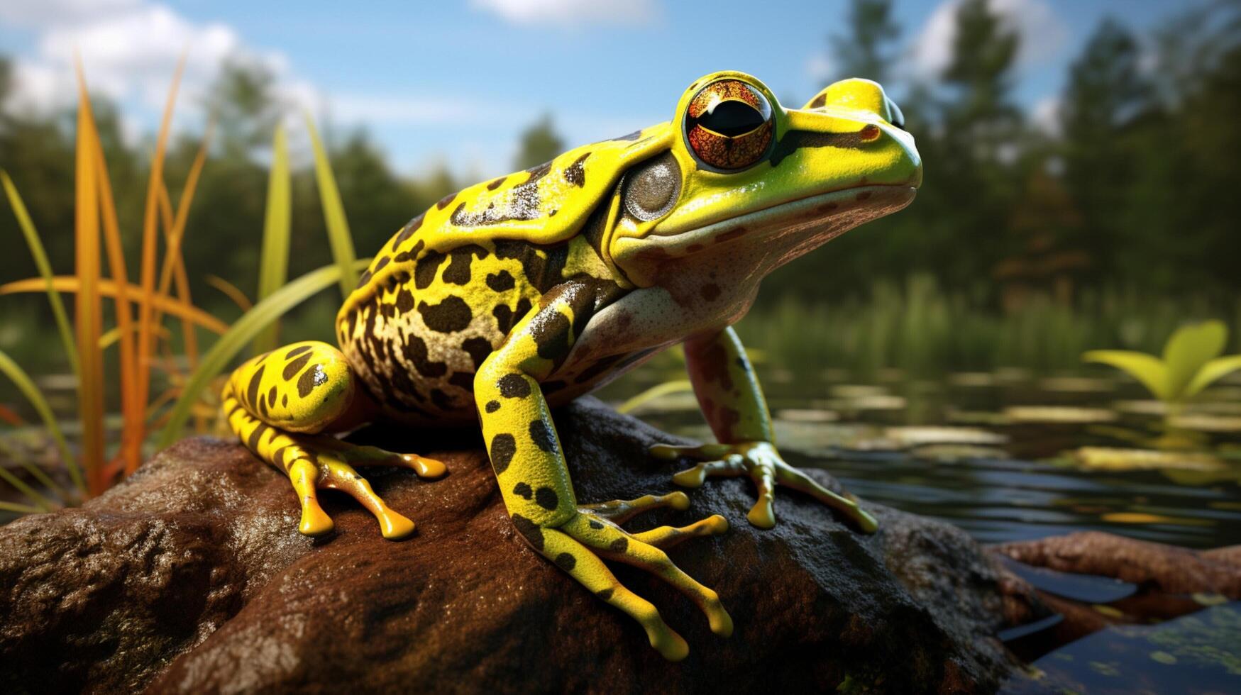 AI generated frog high quality image photo