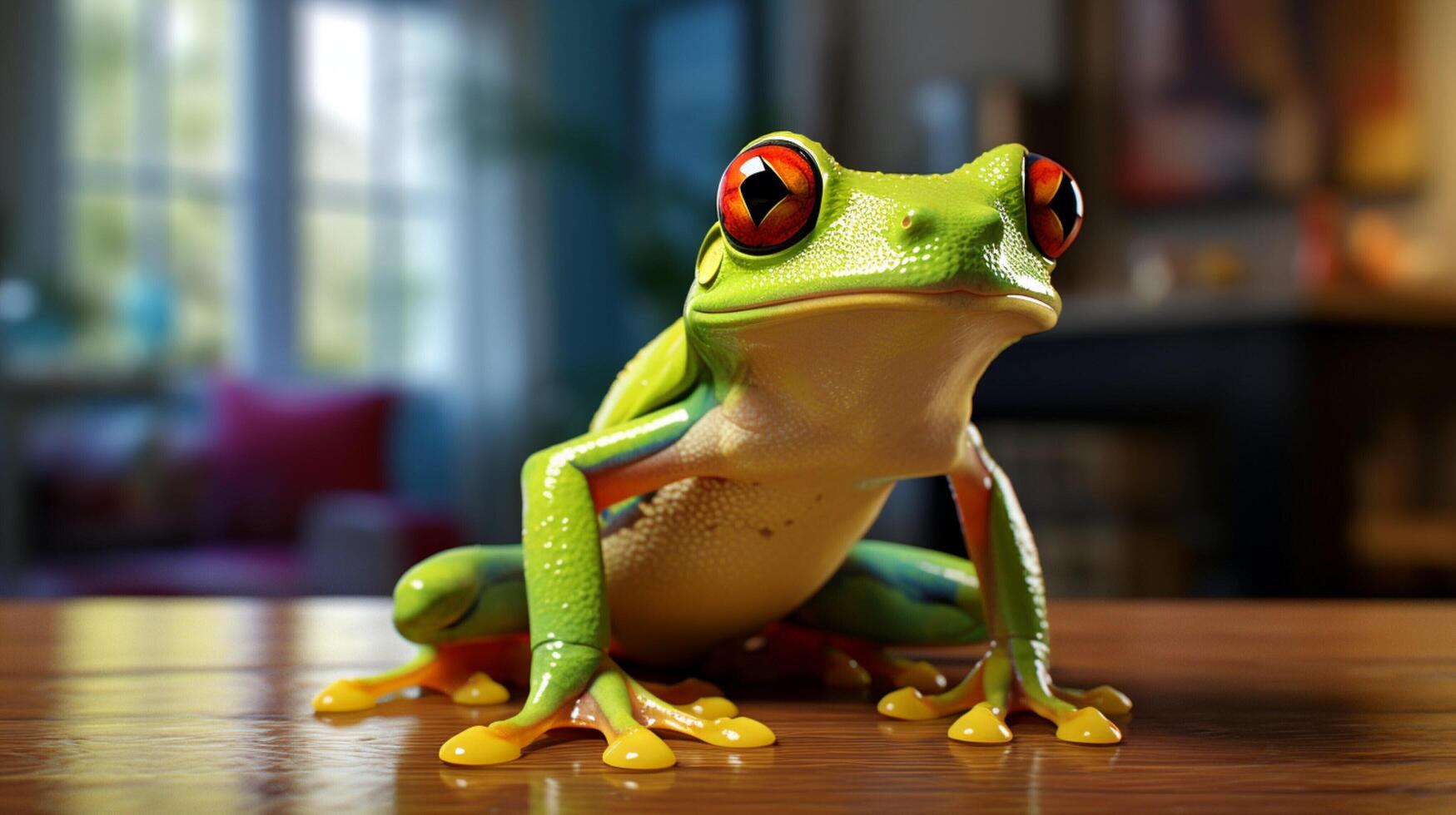 AI generated frog high quality image photo