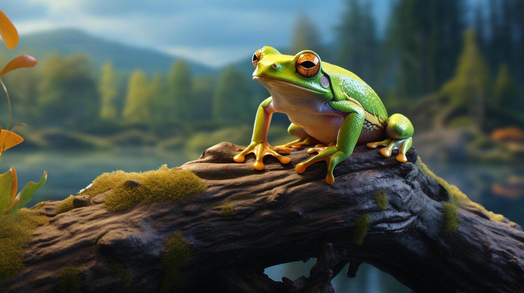 AI generated frog high quality image photo