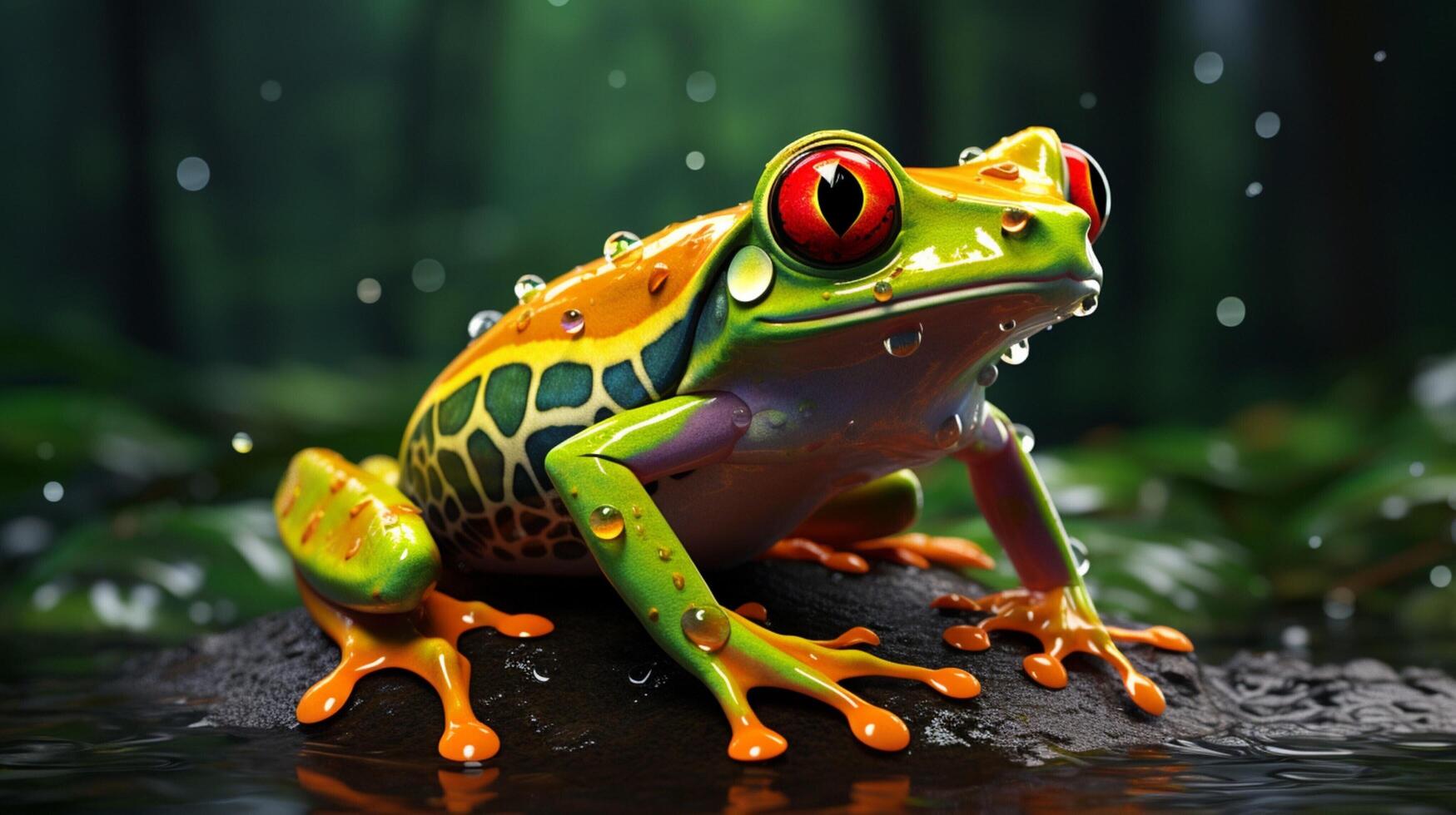 AI generated frog high quality image photo