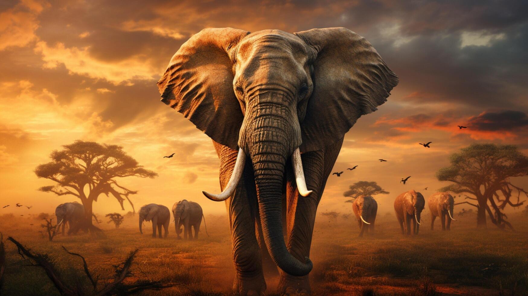 AI generated elephant high quality image photo