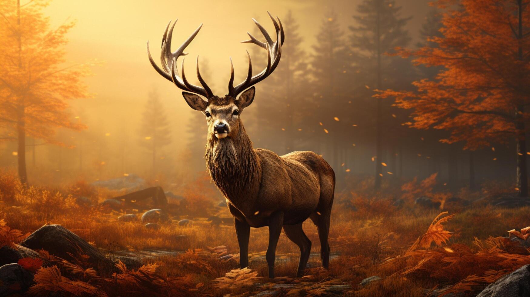 AI generated deer high quality image photo