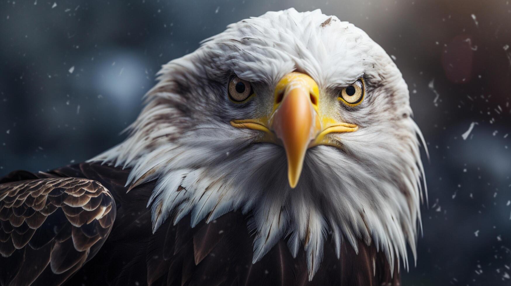 AI generated an eagle flying over a mountain range photo