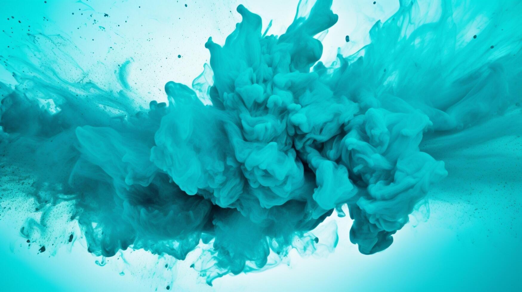 AI generated Turquoise color powder splash background photo