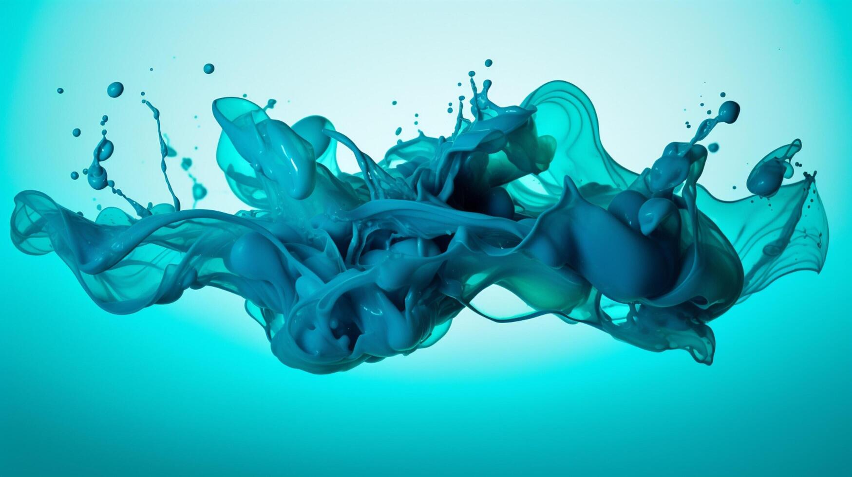 AI generated Teal color splash background photo