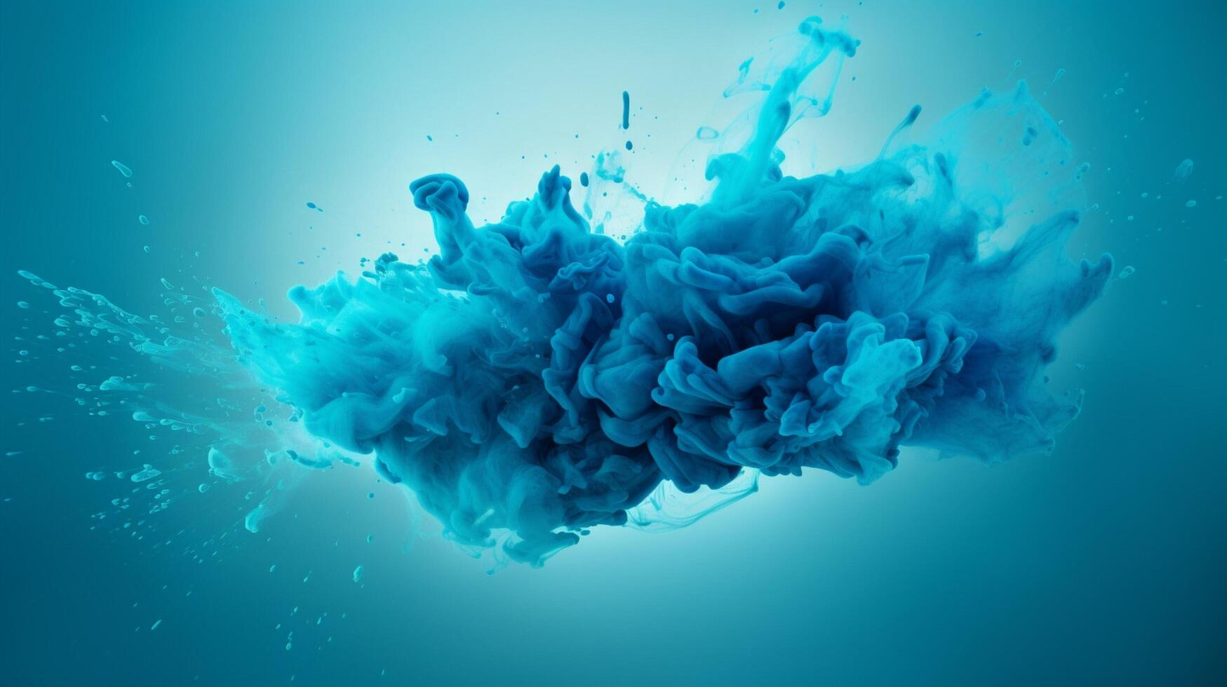 AI generated Turquoise color powder splash background photo