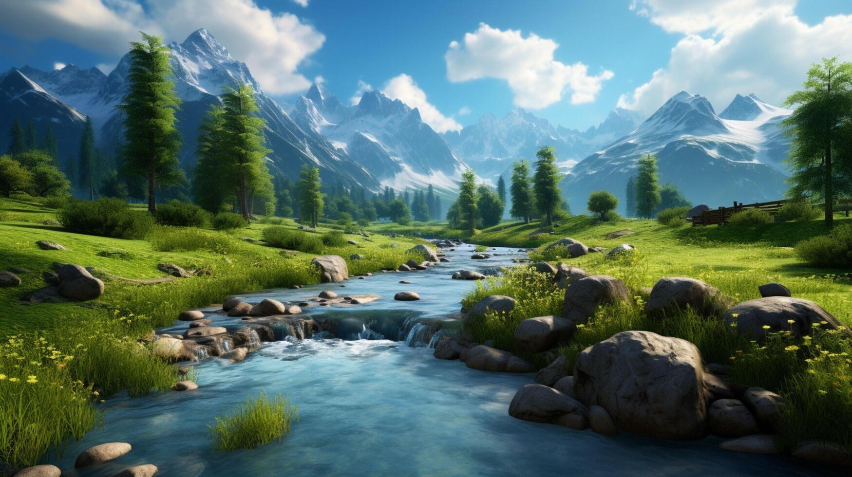 AI generated Nature Landscapes background photo