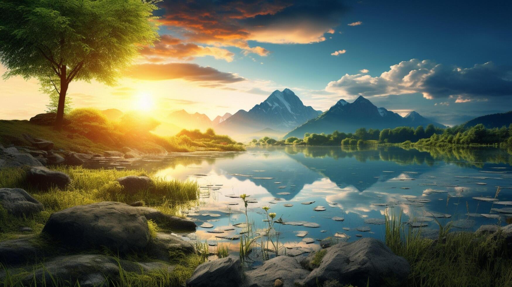 AI generated Nature Landscapes background photo