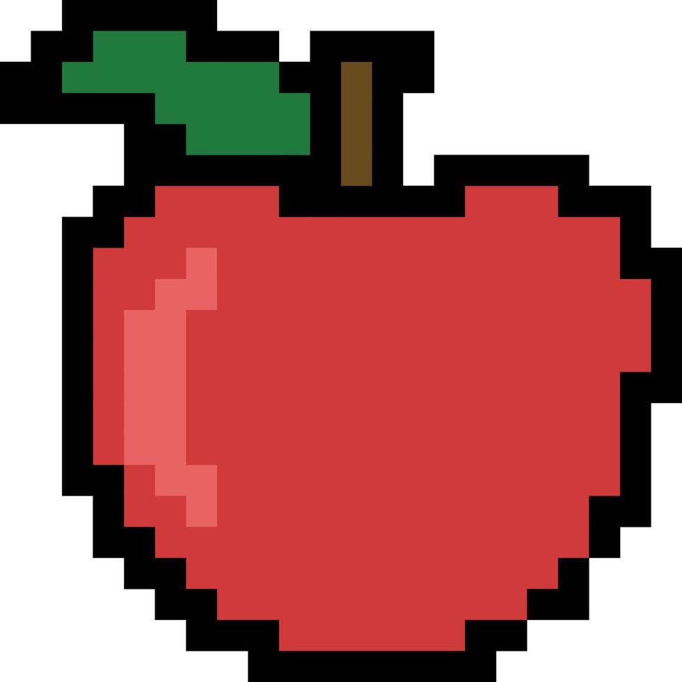pixel apple icon. vectoe hand drawn illustration vector