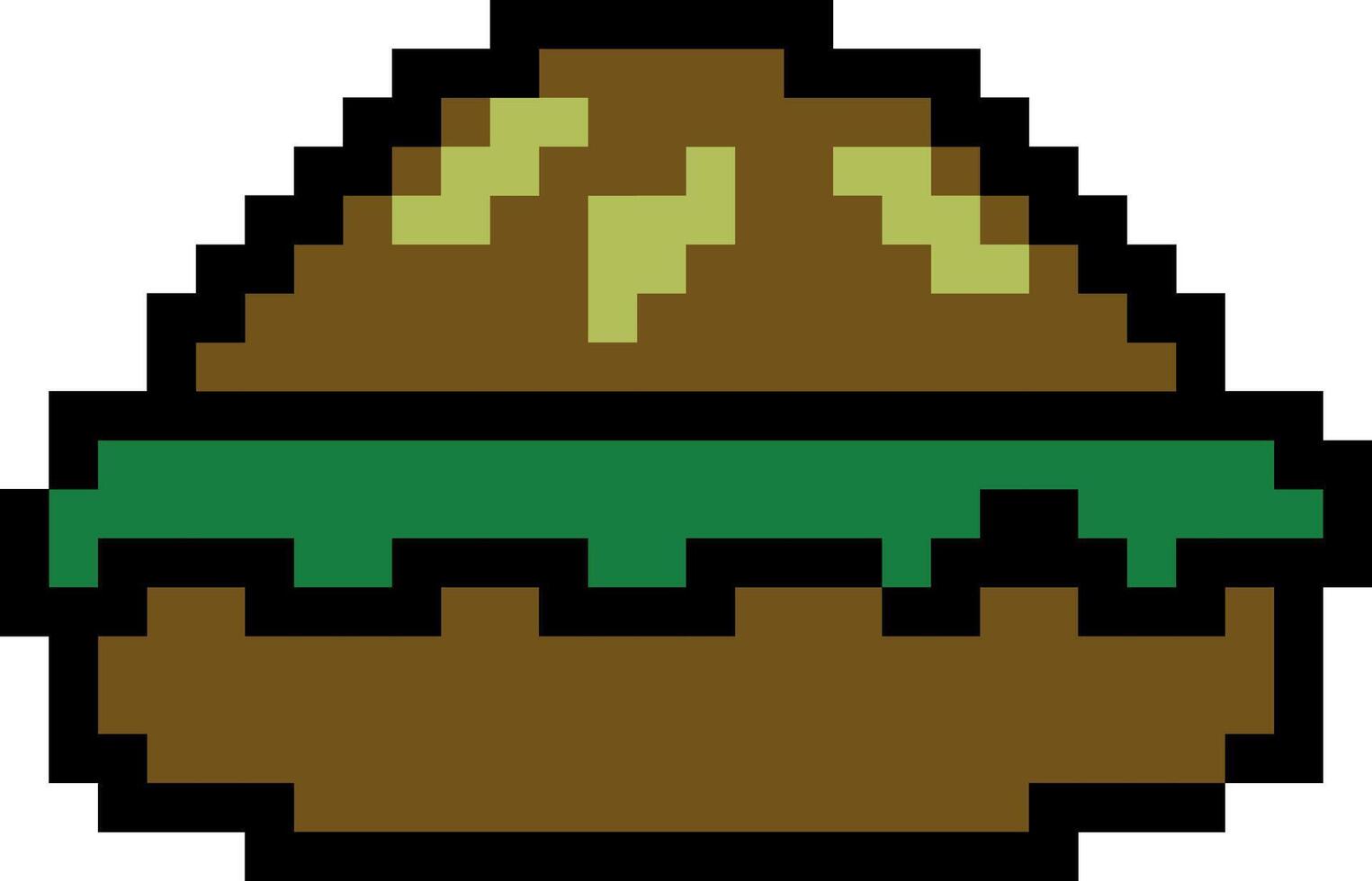 Pixel hamburger icon. Vector illustration