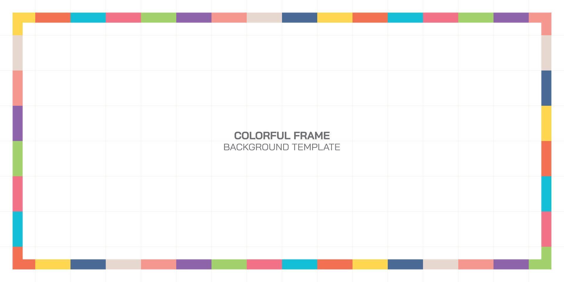 Colorful rectangle frame template on white background vector